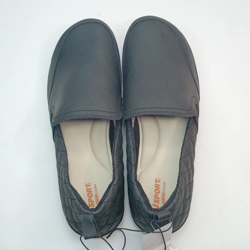 J Sport Lisa Slip On Women Size 10 Black Quilted Memory Foam S5LSA01